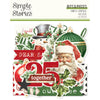 Collection of Christmas-themed stickers featuring Santa Claus, a snowman, and decorative elements on a white background.