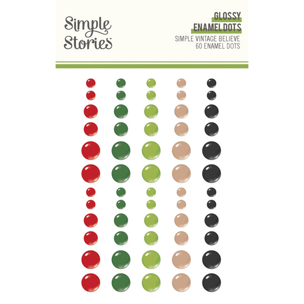Simple Stories Simple Vintage BELIEVE Enamel Dots - 60 pcs #25535
