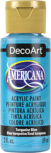 DecoArt TURQUOISE BLUE Americana Acrylic Paint 2 oz. Bottle - #DA268