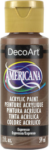 DecoArt ESPRESSO BROWN Americana Acrylic Paint 2 oz. Bottle - #DA271