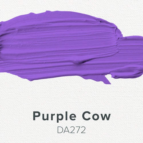 Purple color swatch labeled 'Purple Cow' with code DA272 on a white background