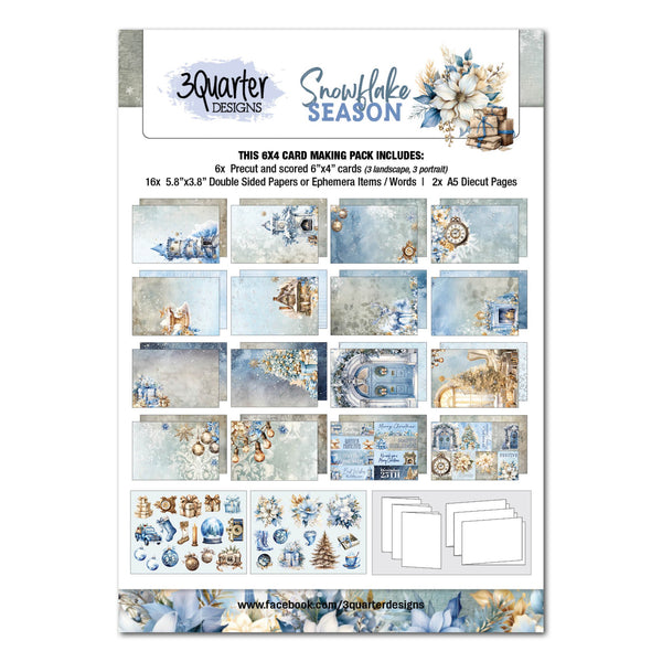 3Quarter Designs SNOWFLAKE SEASON 6x4 Card Pack