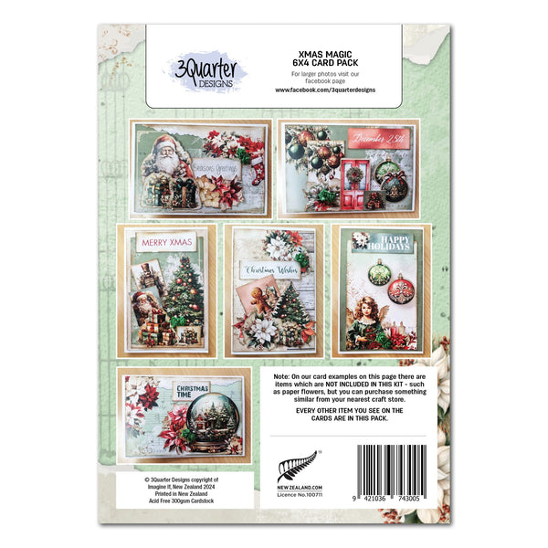 3Quarter Designs XMAS MAGIC 6x4 Card Pack