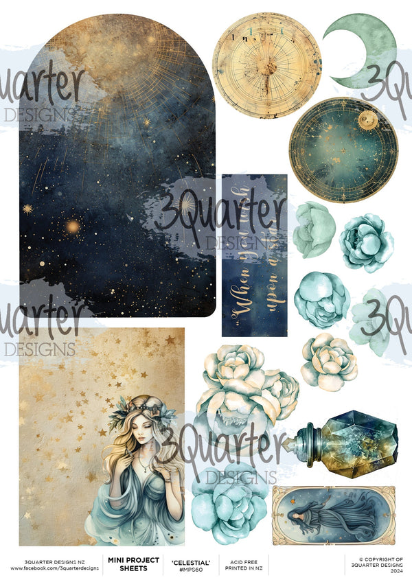 3Quarter Designs CELESTIAL SKIES - Mini Project Sheet