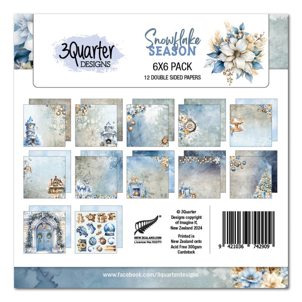 3Quarter Designs SNOWFLAKE SEASON 6x6 Paper Pack