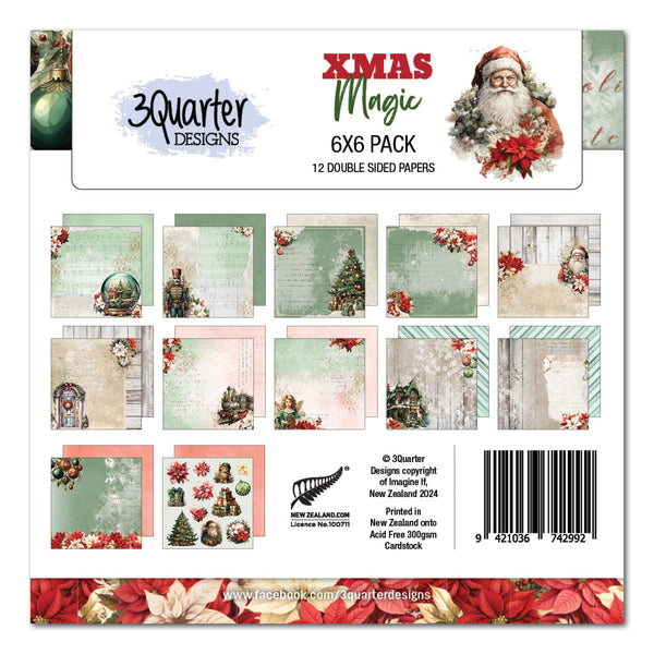 3Quarter Designs XMAS MAGIC 6x6 Paper Pack