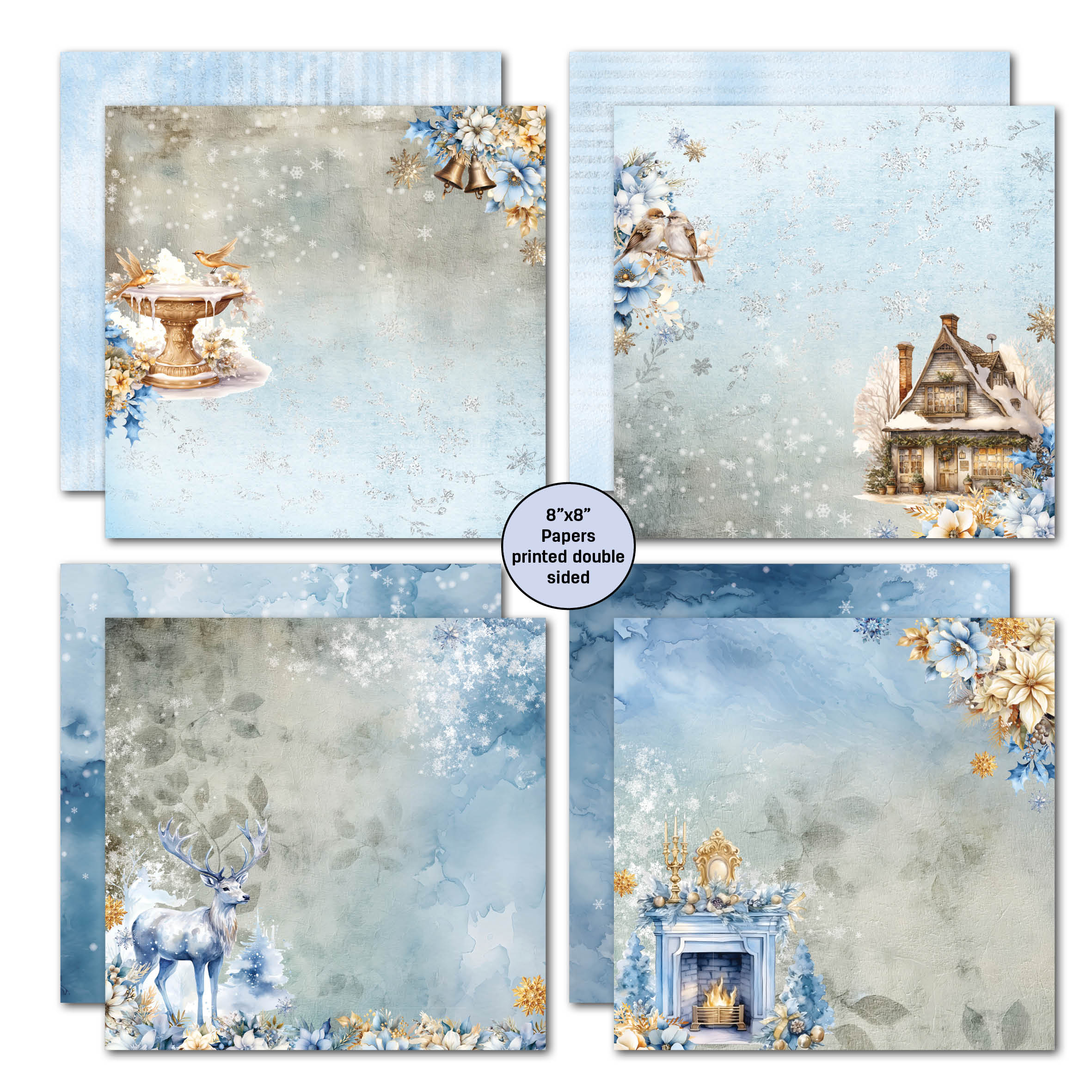 3Quarter Designs SNOWFLAKE SEASON 8x8 Paper Pack