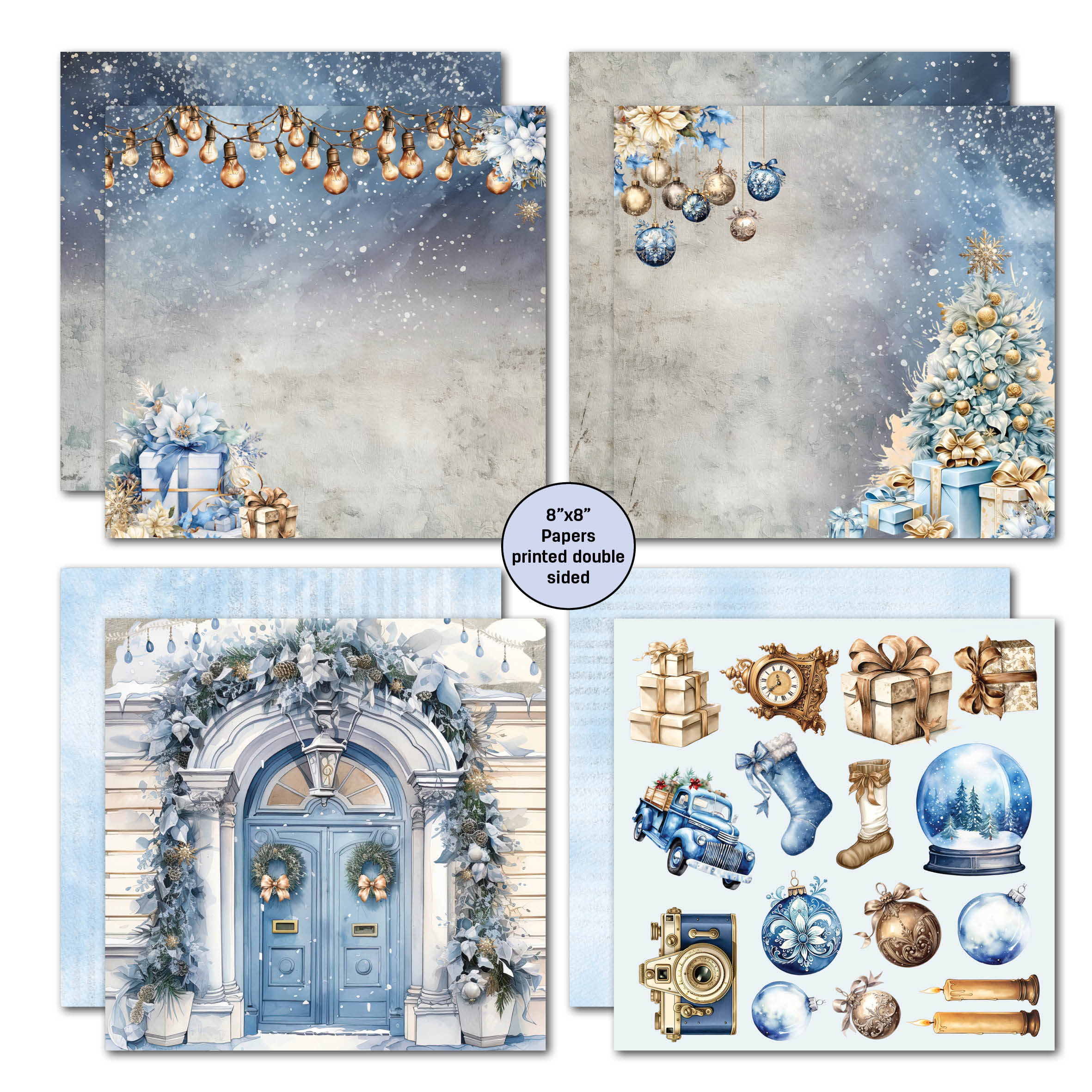 3Quarter Designs SNOWFLAKE SEASON 8x8 Paper Pack