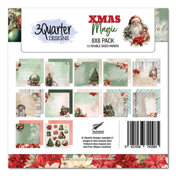 3Quarter Designs XMAS MAGIC 8x8 Paper Pack