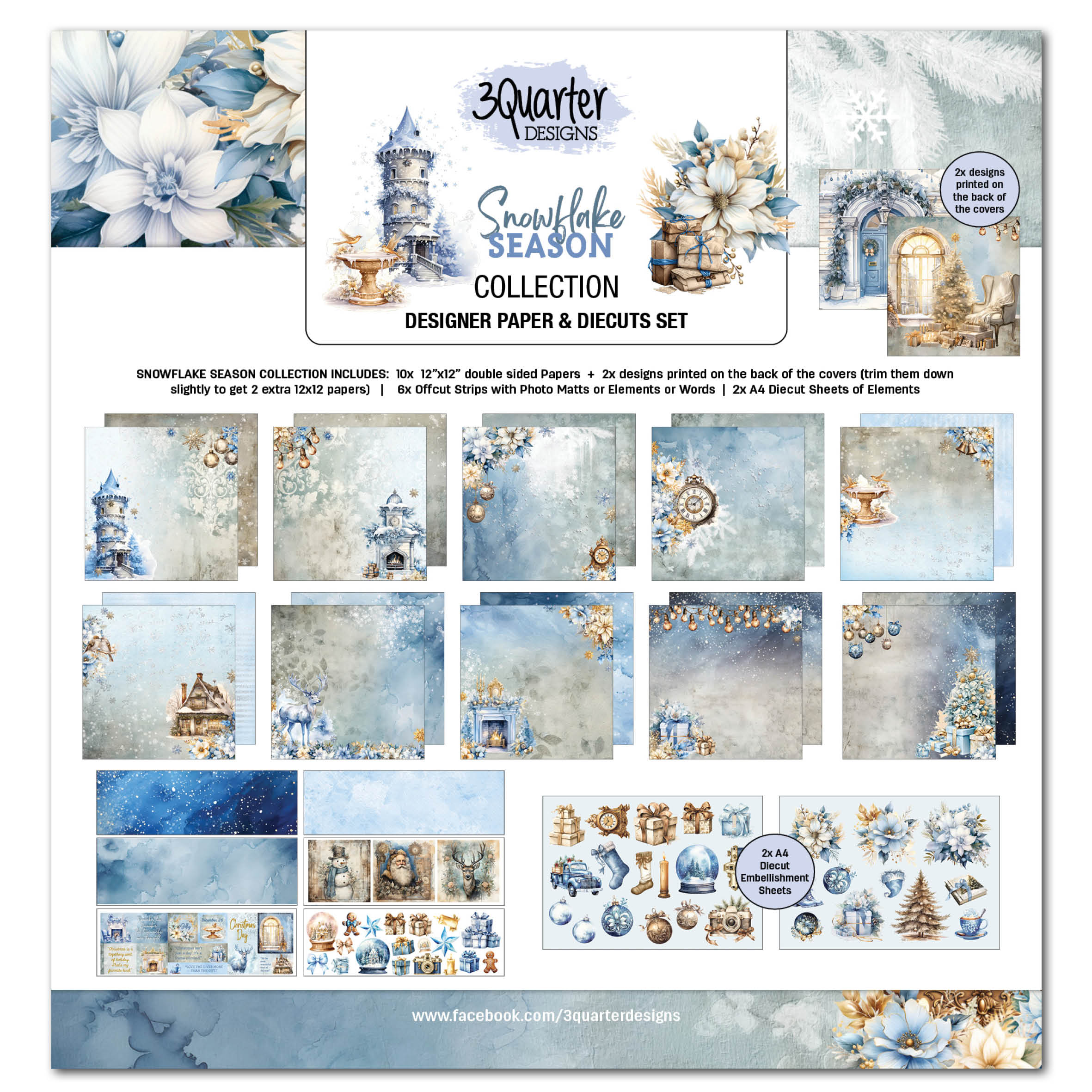 3Quarter Designs SNOWFLAKE SEASON 12x12 Collection Pack