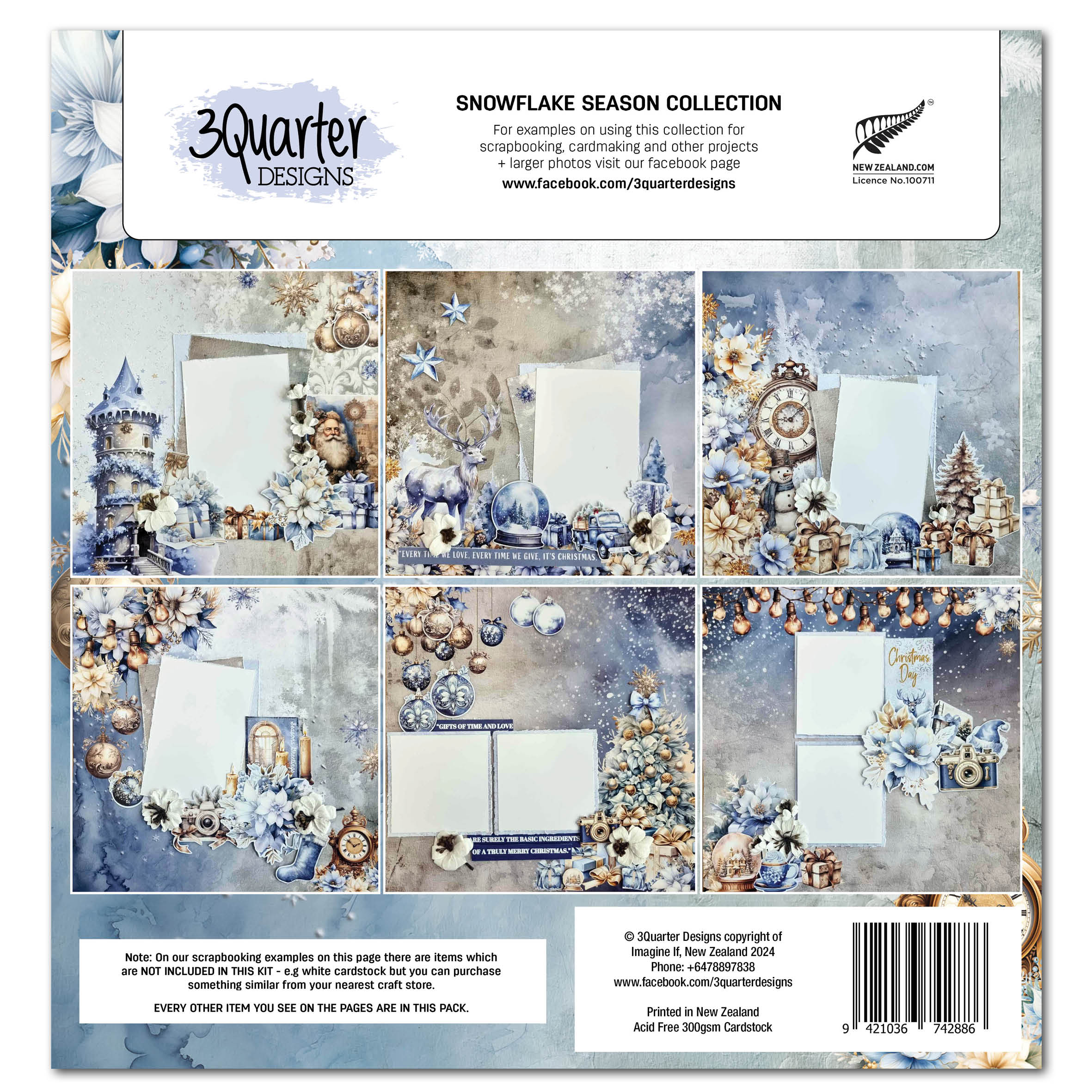 3Quarter Designs SNOWFLAKE SEASON 12x12 Collection Pack