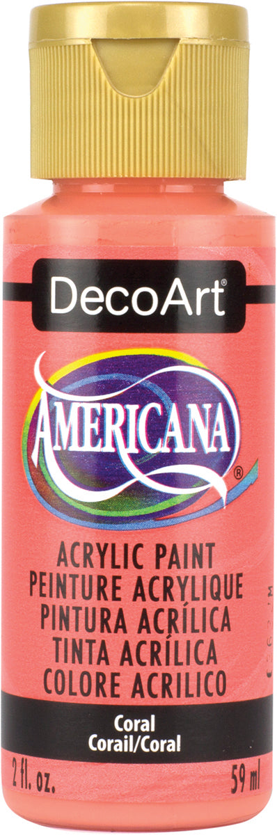 DecoArt Americana acrylic paint bottle in coral color