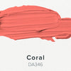 Coral color swatch on a white background with color code DA346