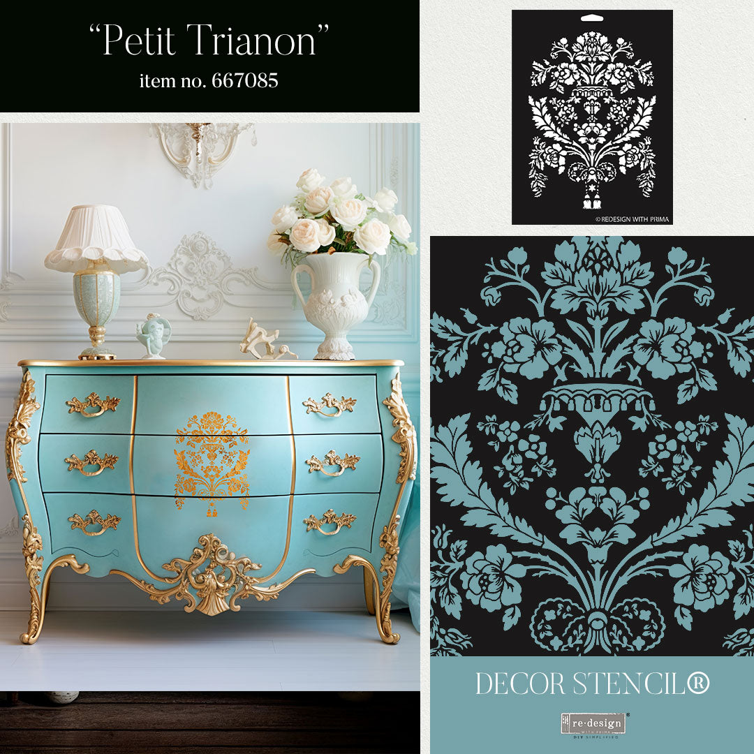 Re-Design with Prima CHAPPELLE ROYALE Petit Trianon Decor Stencil 9 x 12