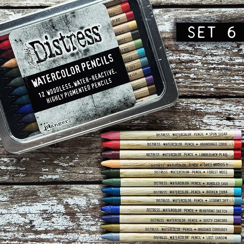 Ranger Tim Holtz DISTRESSED WATERCOLOR PENCILS Set 6 #TDH83603