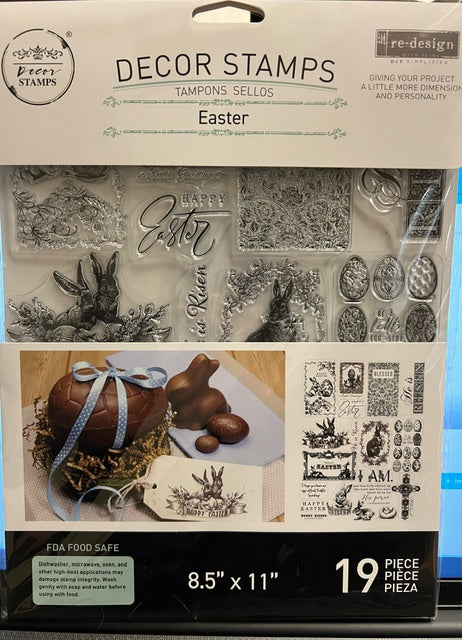 Re-Design with Prima EASTER Decor Stamps Clear Stamps 8.5x11 #670634