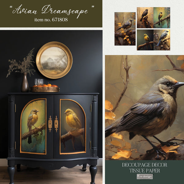 ReDesign with Prima AVIAN DREAMSCAPE Decoupage Decor Tissue Paper 3 sheets 19.5" x 30"  #671808