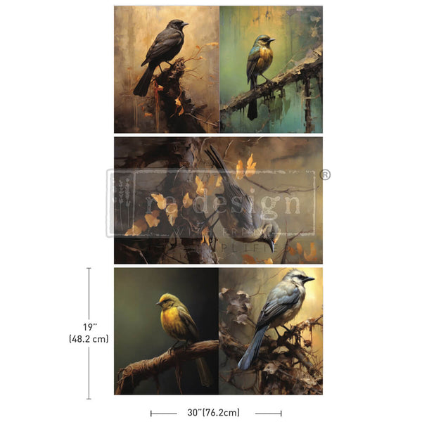 ReDesign with Prima AVIAN DREAMSCAPE Decoupage Decor Tissue Paper 3 sheets 19.5" x 30"  #671808