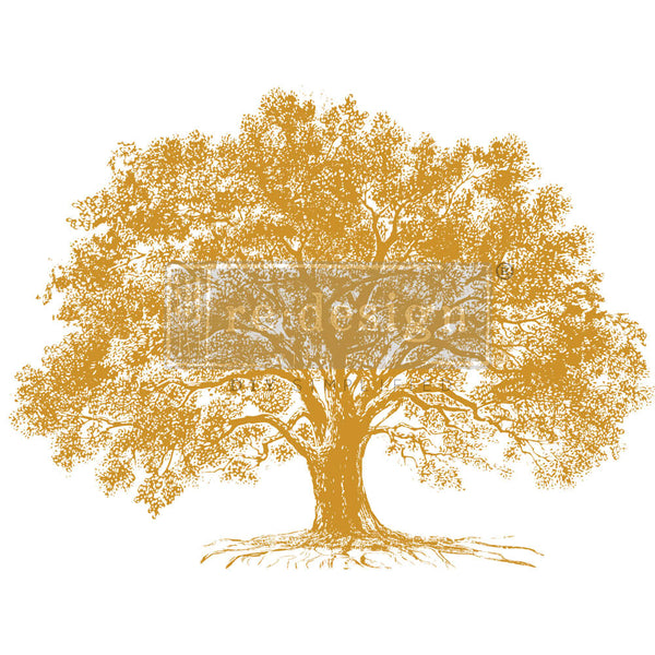 Re-design with Prima Kacha Gold Foil GROWTH Tree Decor Transfer 18"x24" #669768