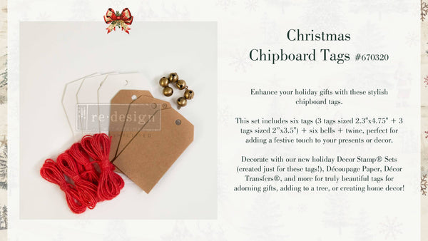 Re-Design with Prima CHRISTMAS CHIPBOARD TAGS #670320