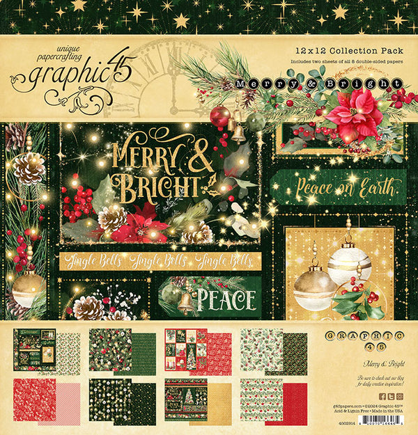 G45 Graphic 45 MERRY & BRIGHT 12x12 Collection Pack #4502914