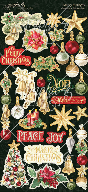 G45 Graphic 45 MERRY & BRIGHT Sticker Set #4502916