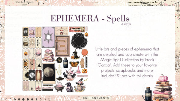 Prima MAGIC SPELL Halloween SPELLS Ephemera with Foil  90 pcs #981723