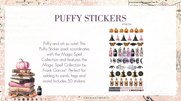 Prima MAGIC SPELL Halloween PUFFY Stickers 50 Pieces #981761