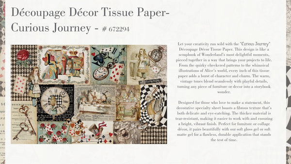 ReDesign with Prima CURIOUS JOURNEY Alice Decoupage Decor Tissue Paper 19" x 30"  #672294