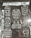 Tim Holtz HALLOWEEN WHATNOTS Cling Mounted Red Rubber Stamps #CMS491