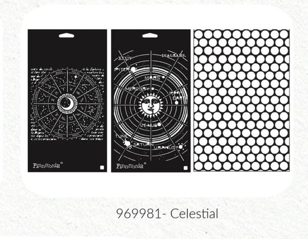 Prima Finnabair Limited Edition CELESTIAL STENCIL SET 3 pcs #969981