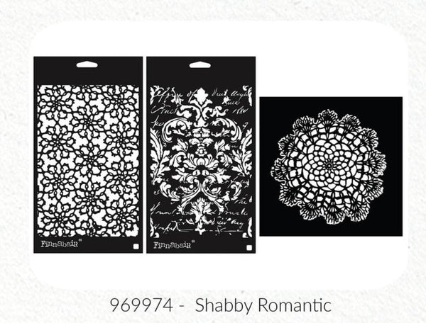 Prima Finnabair Limited Edition SHABBY ROMANTIC STENCIL Set 3 pcs #969974