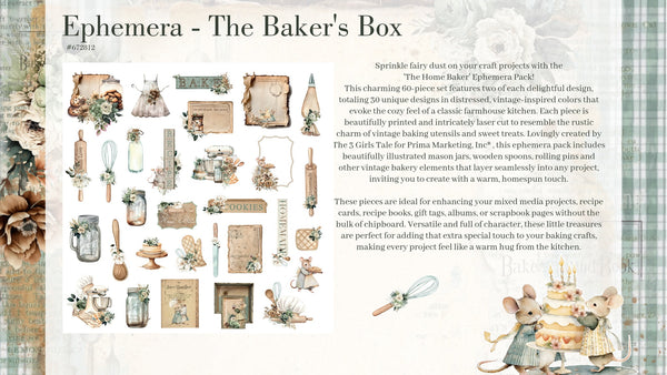 Prima The Home Baker The BAKER'S BOX EPHEMERA 60 pcs #672812