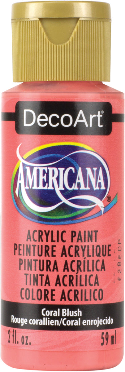 DecoArt Americana acrylic paint bottle in Coral Blush color