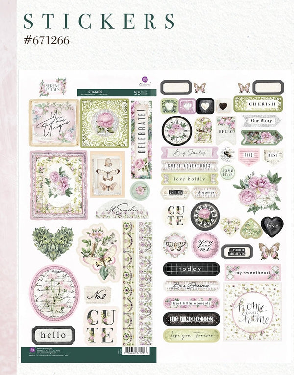 Prima SERENE PETALS  Collection Stickers 55 pcs #671266