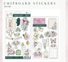 Prima SERENE PETALS Collection BLOOMING BEAUTY CHIPBOARD Stickers 15 pcs #671228
