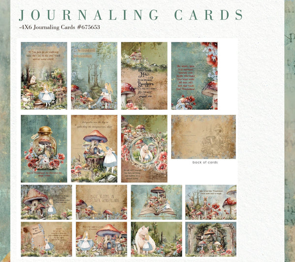 Prima RETURN TO WONDERLAND Collection 4X6 Journaling Notecards #675653