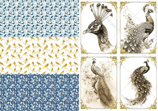 Paper Designs VINTAGE BIRDS Collection A4 Vellum Paper 10 sheets #VP_001