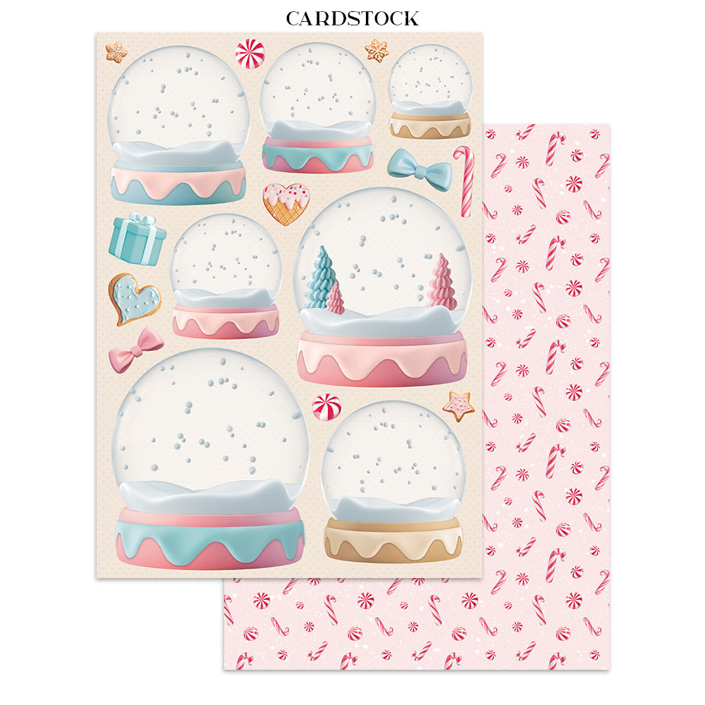 Stamperia CANDY CHRISTMAS A4 Junk Journal Stickers Cut outs Backgrounds #SBJK01