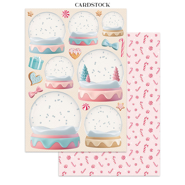 Stamperia CANDY CHRISTMAS A4 Junk Journal Stickers Cut outs Backgrounds #SBJK01