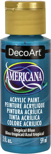 DecoArt TROPICAL BLUE Americana Acrylic Paint 2 oz. Bottle - #DA375