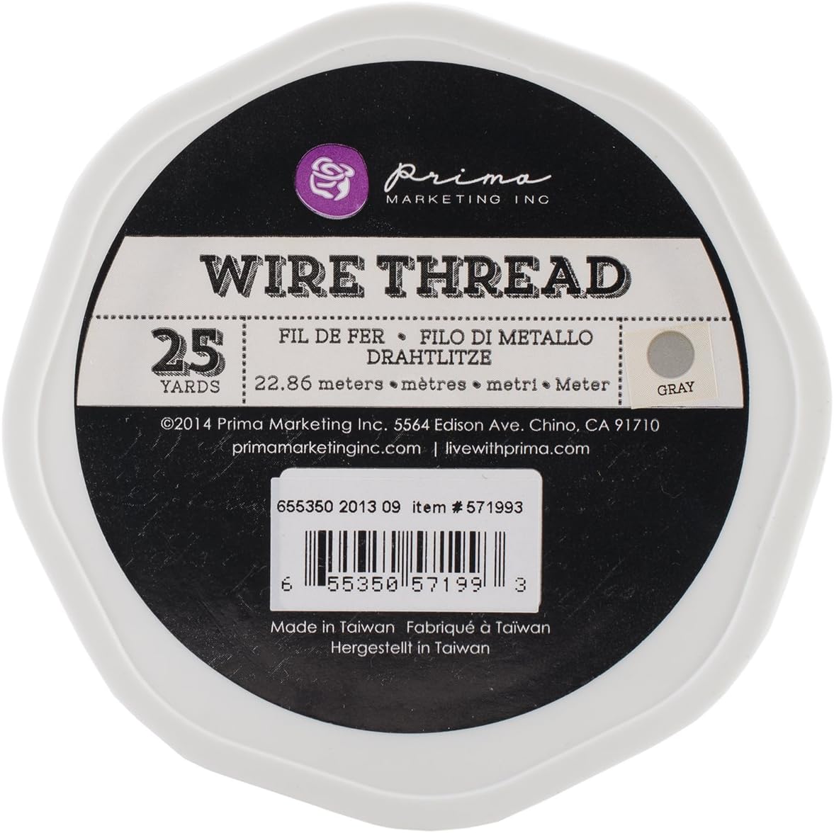 Prima Wire Thread GRAY Crafts Presents Decor 25 yards #571993