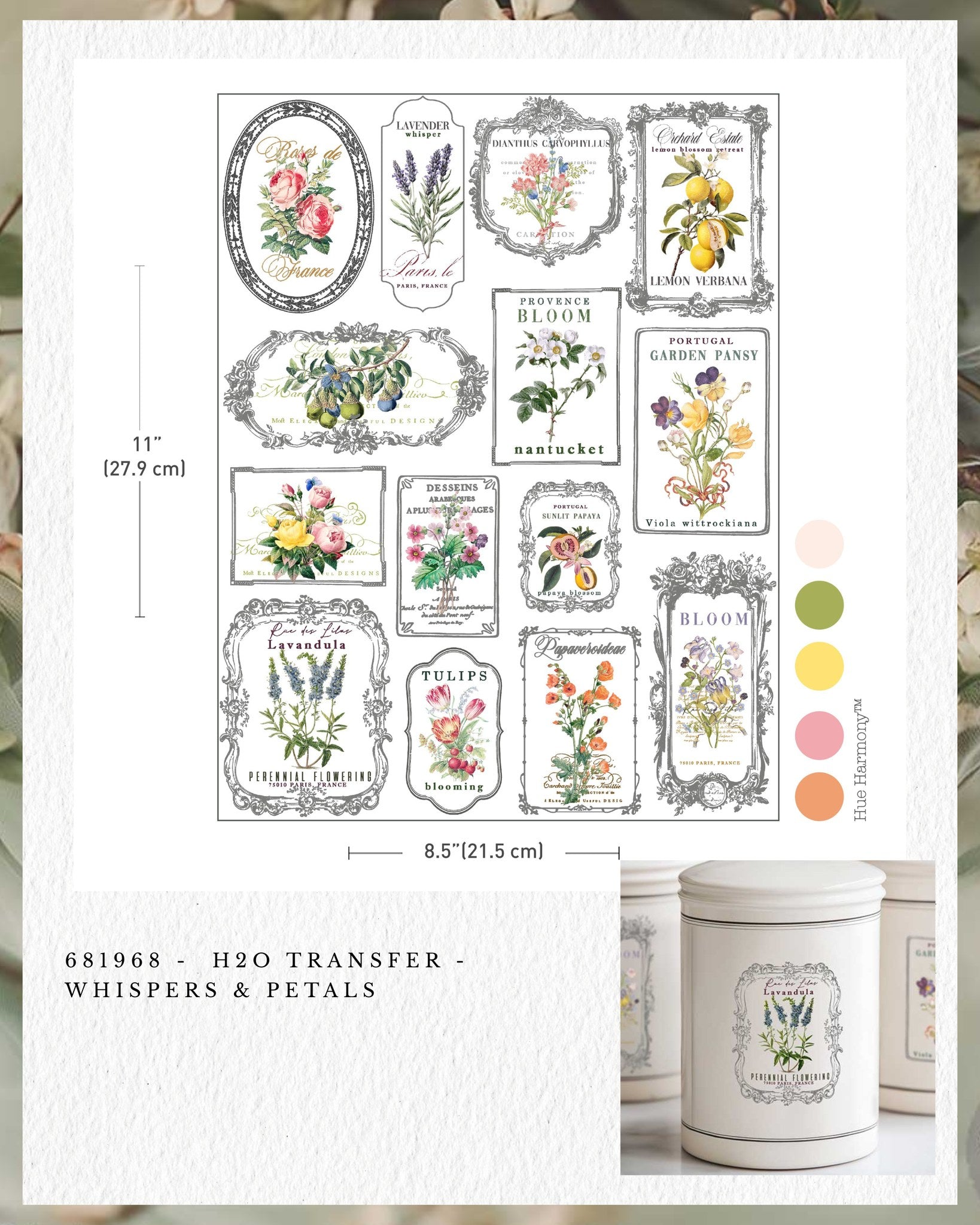 Re-design with Prima WHISPERS & PETALS H20 Transfers  8.5