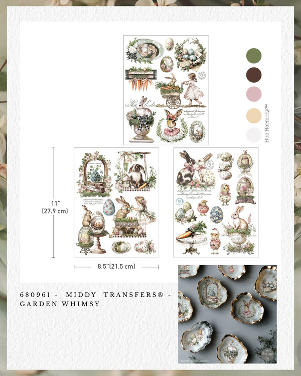 Re-design with Prima GARDEN WHIMSY 8.5 x 11 Middy Transfers 3 sheets #680961