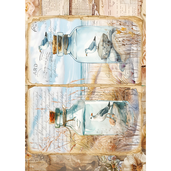 Ciao Bella SUMMER DAYS A5 Assorted Rice Paper Selection Decoupage 8 sheets #CBRS017