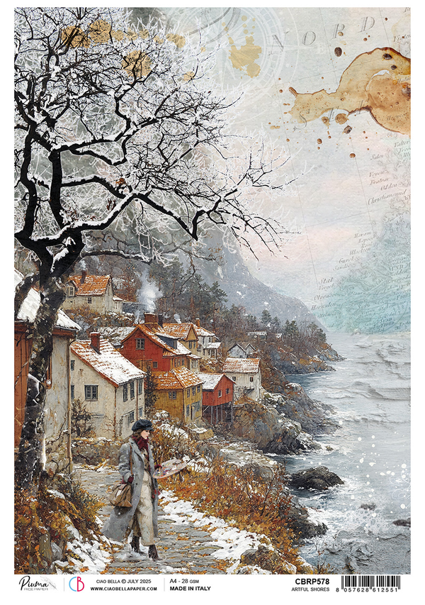 Ciao Bella AN ARTIST JOURNEY - ARTFUL SHORES A4 Rice Paper Mixed Media #CBRP578