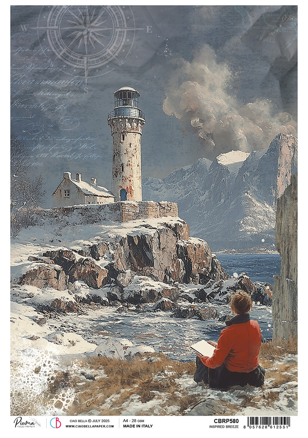 Ciao Bella AN ARTIST JOURNEY - INSPIRED BREEZE A4 Rice Paper Mixed Media #CBRP580