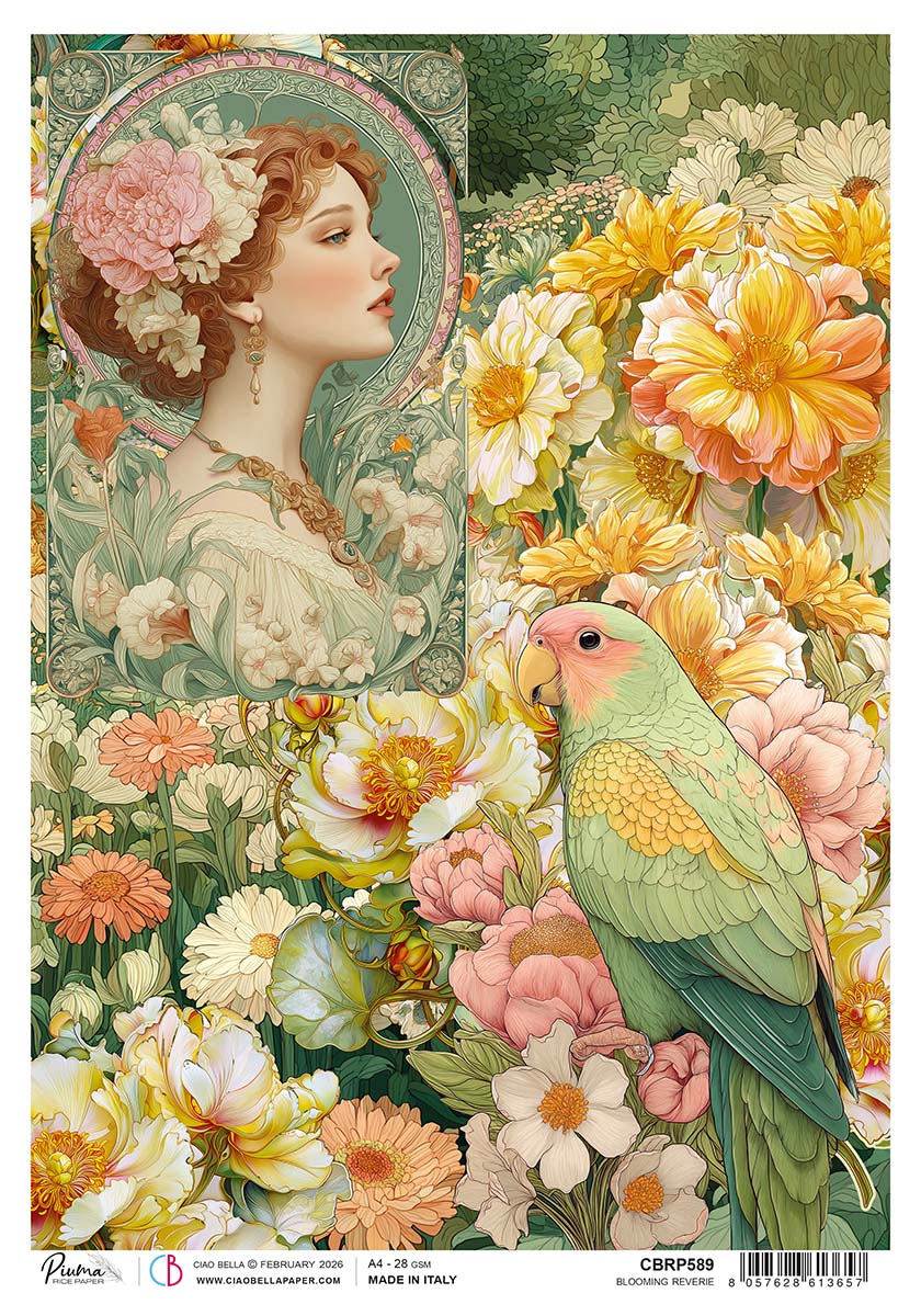 Ciao Bella ARTEMIS - BLOOMING REVERIE A4 Rice Paper Mixed Media #CBRP589