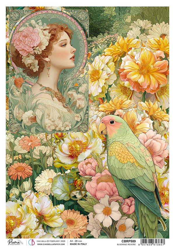 Ciao Bella ARTEMIS - BLOOMING REVERIE A4 Rice Paper Mixed Media #CBRP589