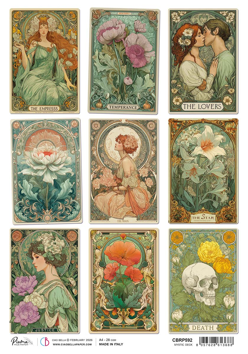 Ciao Bella ARTEMIS - MYSTIC DECK A4 Rice Paper Mixed Media #CBRP592